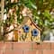 Glitzhome® 10.5" Yellow Distressed Wood Birdhouse with Flowers